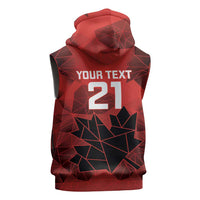 Custom Women Rugby Canada Sleeveless Zip Hoodie Maple Energy Never Stops - Wonder Print Shop