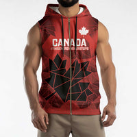 Custom Women Rugby Canada Sleeveless Zip Hoodie Maple Energy Never Stops - Wonder Print Shop