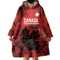 Custom Women Rugby Canada Wearable Blanket Hoodie Maple Energy Never Stops - Wonder Print Shop