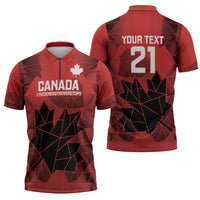 Custom Women Rugby Canada Zipper Polo Shirt Maple Energy Never Stops - Wonder Print Shop