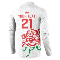 Custom Women Rugby England Button Sweatshirt Red Roses Energy Never Stops - Wonder Print Shop