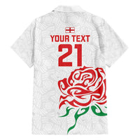 Custom Women Rugby England Hawaiian Shirt Red Roses Energy Never Stops - Wonder Print Shop