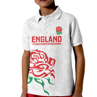 Custom Women Rugby England Kid Polo Shirt Red Roses Energy Never Stops - Wonder Print Shop