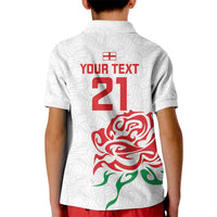 Custom Women Rugby England Kid Polo Shirt Red Roses Energy Never Stops - Wonder Print Shop