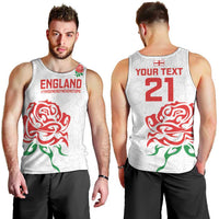Custom Women Rugby England Men Tank Top Red Roses Energy Never Stops - Wonder Print Shop