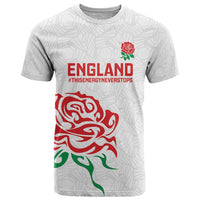 Custom Women Rugby England T Shirt Red Roses Energy Never Stops - Wonder Print Shop