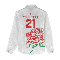 Custom Women Rugby England Women Casual Shirt Red Roses Energy Never Stops - Wonder Print Shop