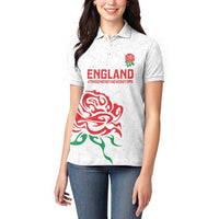 Custom Women Rugby England Women Polo Shirt Red Roses Energy Never Stops - Wonder Print Shop