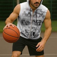 Tuskegee Airmen 332nd Fighter Group Sleeveless Zip Hoodie The First to Fly with Honor - Wonder Print Shop