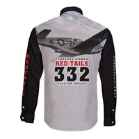 Tuskegee Airmen 332nd Fighter Group Long Sleeve Button Shirt Vintage-style War - Wonder Print Shop