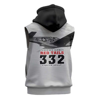 Tuskegee Airmen 332nd Fighter Group Sleeveless Hoodie Vintage-style War - Wonder Print Shop