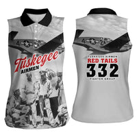 Tuskegee Airmen 332nd Fighter Group Women Sleeveless Polo Shirt Vintage-style War - Wonder Print Shop
