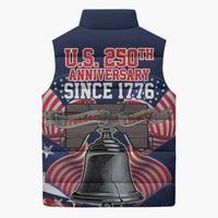 United States 250 Years of Independence Sleeveless Puffer Jacket - Wonder Print Shop