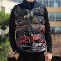 United States 250 Years of Independence Sleeveless Puffer Jacket - Wonder Print Shop