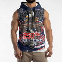 United States 250 Years of Independence Sleeveless Zip Hoodie - Wonder Print Shop