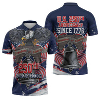 United States 250 Years of Independence Zipper Polo Shirt - Wonder Print Shop