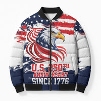 United States Honoring 250 Years of Liberty Bomber Puffer Jacket - Wonder Print Shop