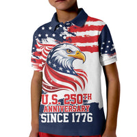 United States Honoring 250 Years of Liberty Kid Polo Shirt - Wonder Print Shop