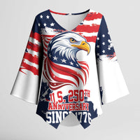 United States Honoring 250 Years of Liberty Kimono Sleeve Blouse - Wonder Print Shop