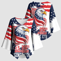United States Honoring 250 Years of Liberty Kimono Sleeve Blouse - Wonder Print Shop