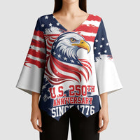 United States Honoring 250 Years of Liberty Kimono Sleeve Blouse - Wonder Print Shop