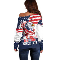 United States Honoring 250 Years of Liberty Off Shoulder Sweater - Wonder Print Shop