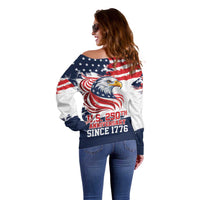 United States Honoring 250 Years of Liberty Off Shoulder Sweater - Wonder Print Shop