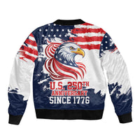 United States Honoring 250 Years of Liberty Sleeve Zip Bomber Jacket - Wonder Print Shop
