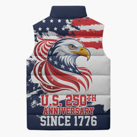 United States Honoring 250 Years of Liberty Sleeveless Puffer Jacket - Wonder Print Shop