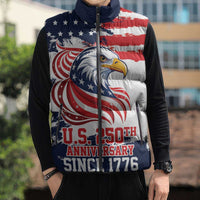 United States Honoring 250 Years of Liberty Sleeveless Puffer Jacket - Wonder Print Shop