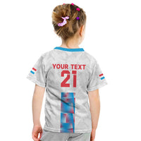 Luxembourg Football Custom Kid T Shirt Les Lions Rouges - Wonder Print Shop