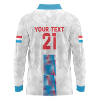 Luxembourg Football Custom Long Sleeve Polo Shirt Les Lions Rouges - Wonder Print Shop