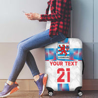 Luxembourg Football Custom Luggage Cover Les Lions Rouges - Wonder Print Shop