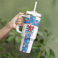 Luxembourg Football Custom Tumbler With Handle Les Lions Rouges - Wonder Print Shop