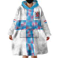 Luxembourg Football Custom Wearable Blanket Hoodie Les Lions Rouges - Wonder Print Shop