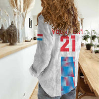 Luxembourg Football Custom Women Casual Shirt Les Lions Rouges - Wonder Print Shop