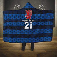 Luxembourg Football Custom Hooded Blanket The Red Lions Tribal Pattern
