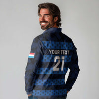 Luxembourg Football Custom Long Sleeve Polo Shirt The Red Lions Tribal Pattern - Wonder Print Shop