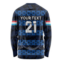 Luxembourg Football Custom Long Sleeve Shirt The Red Lions Tribal Pattern - Wonder Print Shop