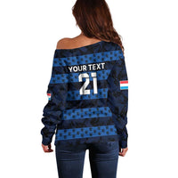 Luxembourg Football Custom Off Shoulder Sweater The Red Lions Tribal Pattern - Wonder Print Shop
