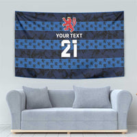 Luxembourg Football Custom Tapestry The Red Lions Tribal Pattern - Wonder Print Shop