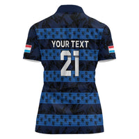 Luxembourg Football Custom Women Polo Shirt The Red Lions Tribal Pattern - Wonder Print Shop