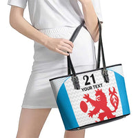 Luxembourg Custom Leather Tote Bag Motifs 2021-22 Federation Luxembourgeoise de Rugby - Wonder Print Shop