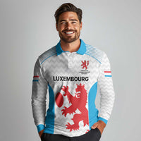 Luxembourg Custom Long Sleeve Polo Shirt Motifs 2021-22 Federation Luxembourgeoise de Rugby - Wonder Print Shop