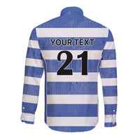 Luxembourg Rugby Custom Long Sleeve Button Shirt Motifs 1997 Vintage - Wonder Print Shop