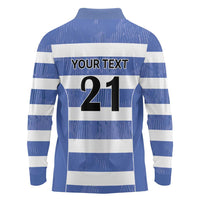 Luxembourg Rugby Custom Long Sleeve Polo Shirt Motifs 1997 Vintage - Wonder Print Shop