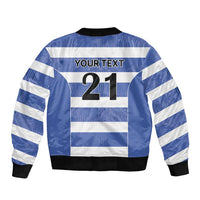 Luxembourg Rugby Custom Sleeve Zip Bomber Jacket Motifs 1997 Vintage - Wonder Print Shop