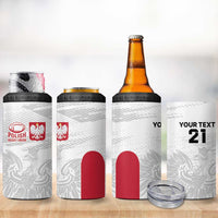 Poland Rugby Custom 4 in 1 Can Cooler Tumbler Biało-czerwoni The White and Reds Sporty Pattern LT9 - Wonder Print Shop