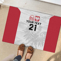 Poland Rugby Custom Rubber Doormat Biało-czerwoni The White and Reds Sporty Pattern - Wonder Print Shop
