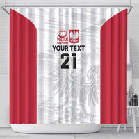 Poland Rugby Custom Shower Curtain Biało-czerwoni The White and Reds Sporty Pattern